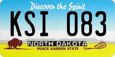 ND license plate KSI083