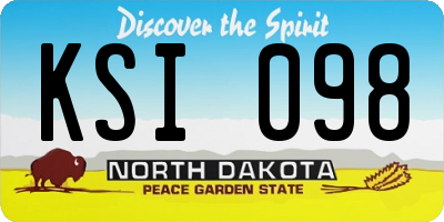 ND license plate KSI098