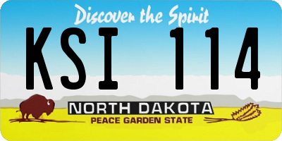 ND license plate KSI114