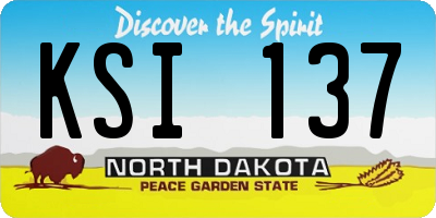 ND license plate KSI137