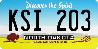 ND license plate KSI203
