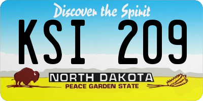 ND license plate KSI209