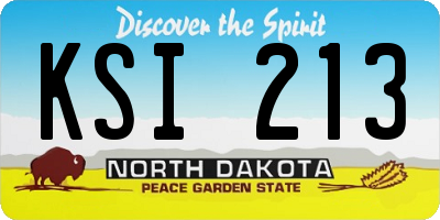 ND license plate KSI213