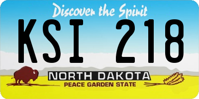 ND license plate KSI218