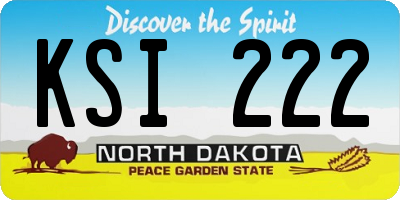 ND license plate KSI222