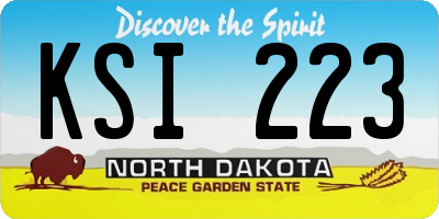 ND license plate KSI223