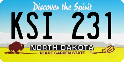 ND license plate KSI231