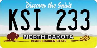 ND license plate KSI233