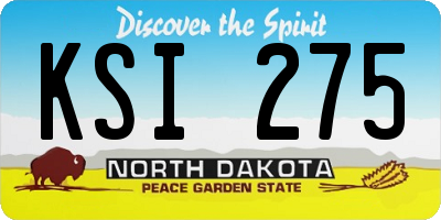 ND license plate KSI275