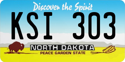 ND license plate KSI303