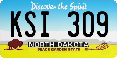 ND license plate KSI309