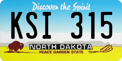 ND license plate KSI315