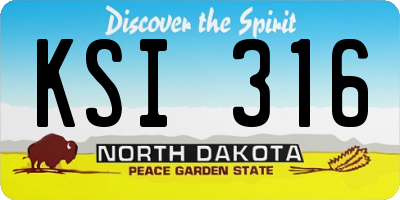 ND license plate KSI316