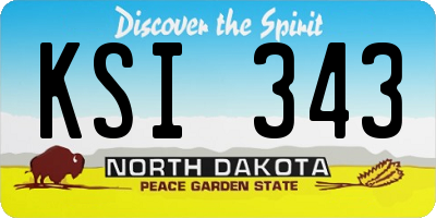 ND license plate KSI343