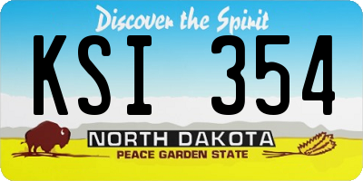 ND license plate KSI354