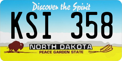 ND license plate KSI358