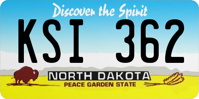 ND license plate KSI362