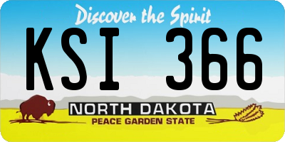 ND license plate KSI366