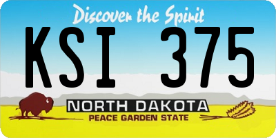 ND license plate KSI375