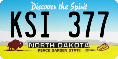 ND license plate KSI377