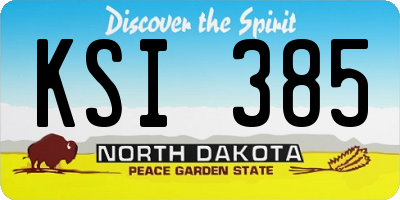 ND license plate KSI385
