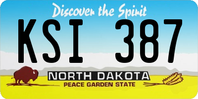 ND license plate KSI387