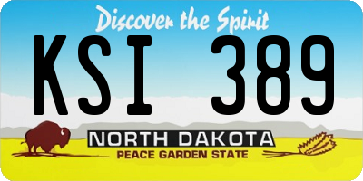 ND license plate KSI389