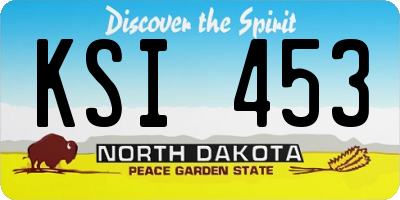 ND license plate KSI453