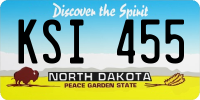 ND license plate KSI455