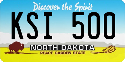 ND license plate KSI500