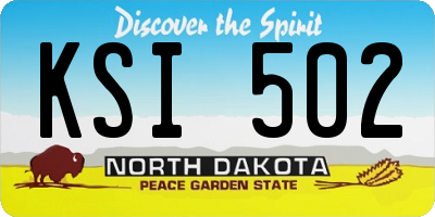 ND license plate KSI502
