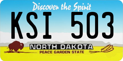 ND license plate KSI503