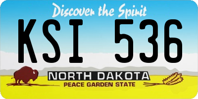 ND license plate KSI536