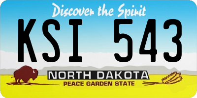 ND license plate KSI543
