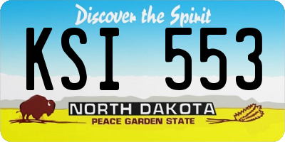 ND license plate KSI553