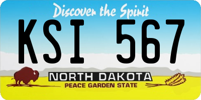 ND license plate KSI567