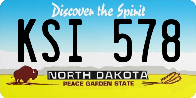 ND license plate KSI578