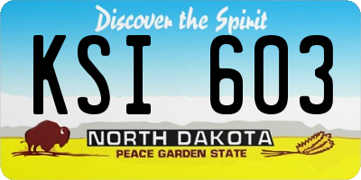 ND license plate KSI603