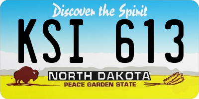 ND license plate KSI613