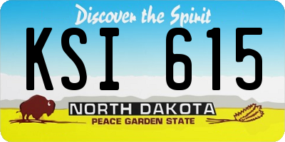 ND license plate KSI615