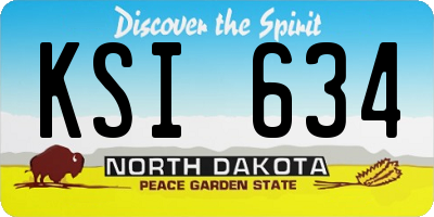 ND license plate KSI634