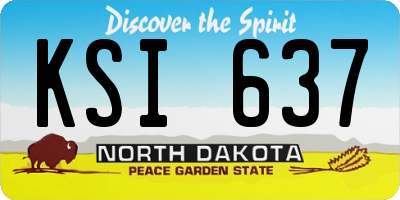 ND license plate KSI637