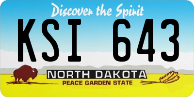 ND license plate KSI643