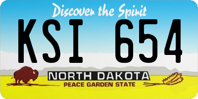 ND license plate KSI654