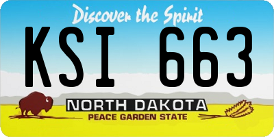 ND license plate KSI663