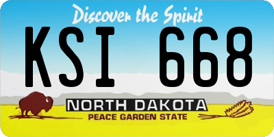 ND license plate KSI668