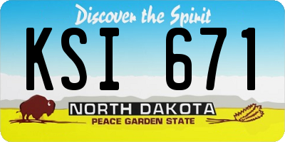 ND license plate KSI671