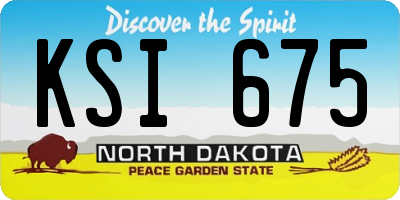 ND license plate KSI675