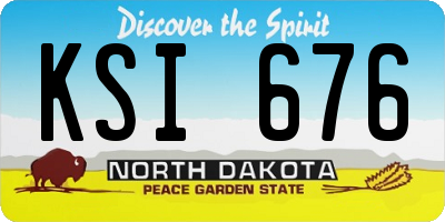 ND license plate KSI676