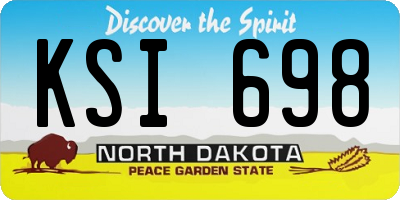 ND license plate KSI698